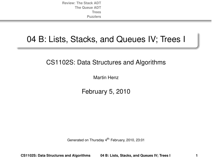 04 b lists stacks and queues iv trees i