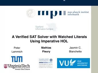 A Verified SAT Solver with Watched Literals   Using Imperative HOL  Mathias  Jasmin C.  Peter