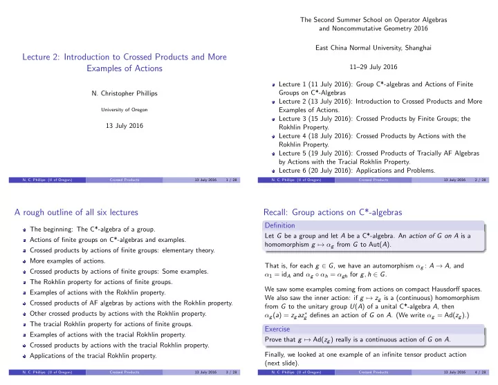 lecture 2 introduction to crossed products and more
