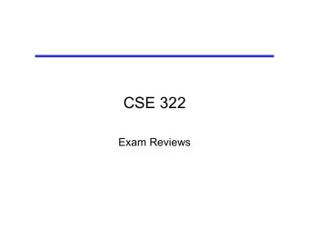 CSE 322  Exam Reviews  Basic Concepts  Formal Languages  Language/String  Operations