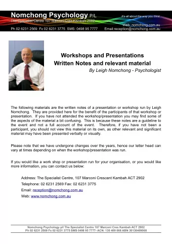 Nomchong Psychology  P/L P/L  It's all about the way you think It's all about the way you think