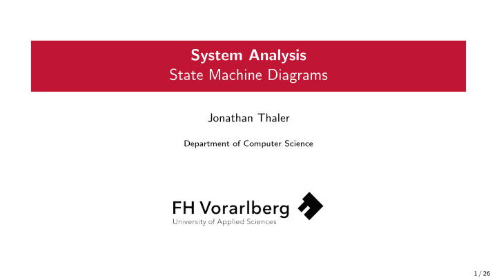 system analysis state machine diagrams
