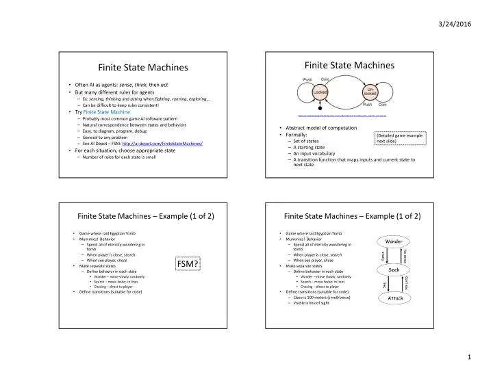 finite state machines finite state machines