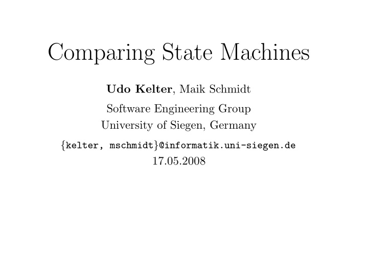 comparing state machines