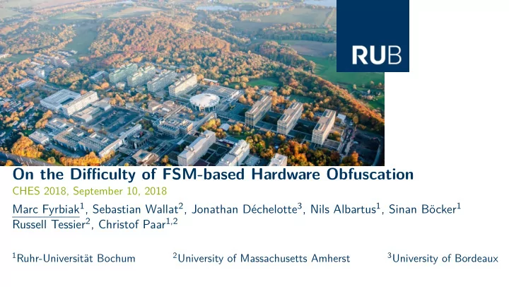 on the difficulty of fsm based hardware obfuscation