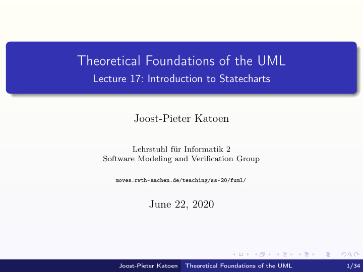 theoretical foundations of the uml