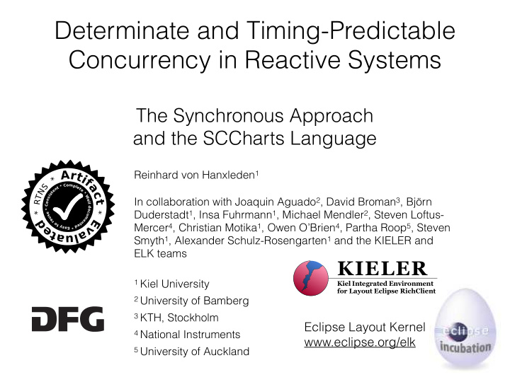 determinate and timing predictable concurrency in