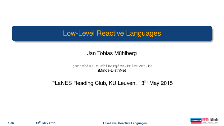 low level reactive languages