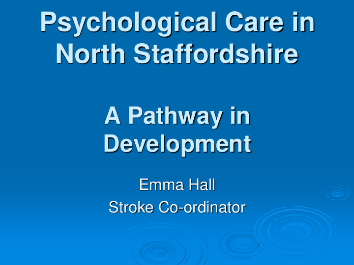 psychological care in north staffordshire