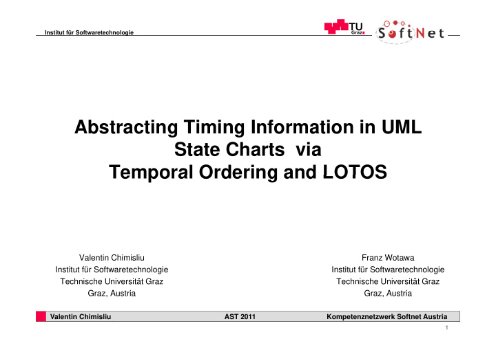 abstracting timing information in uml g g state charts