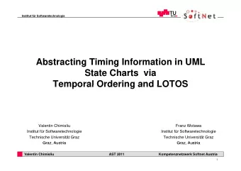 Abstracting Timing Information in UML  g  g  State Charts  via  Temporal Ordering and LOTOS