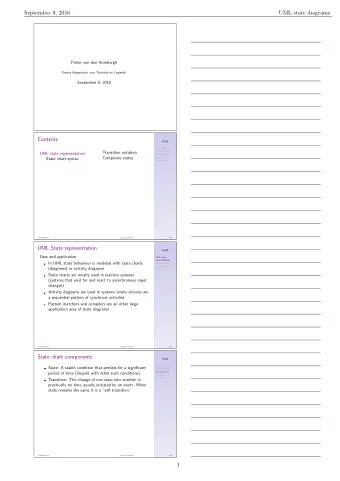 September 9, 2016  UML state diagrams  Pieter van den Hombergh  Fontys Hogeschool voor Techniek en