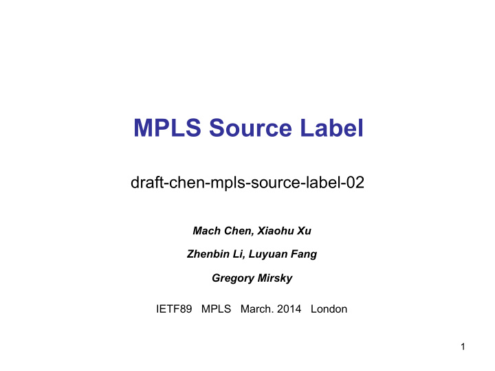 mpls source label