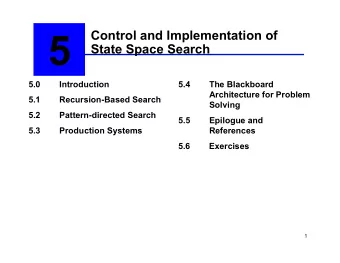 5  Control and Implementation of  State Space Search  5.0  Introduction  5.4  The Blackboard