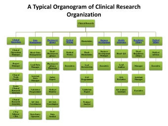 A Typical Organogram of Clinical Research  Organization  Clinical Research  Clinical  Data