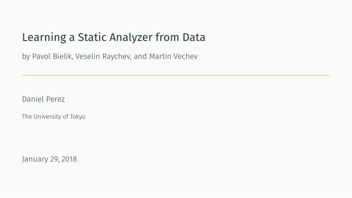 learning a static analyzer from data