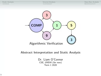 3  COMP  1  5  9  3  Algorithmic Verification  Abstract Interpretation and Static Analysis  Dr.