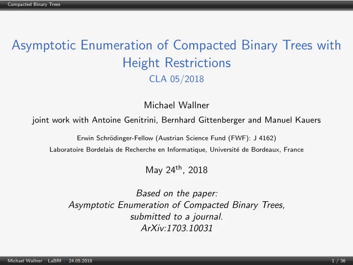 asymptotic enumeration of compacted binary trees with