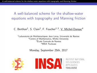 A well-balanced scheme for the shallow-water  equations with topography and Manning friction C.