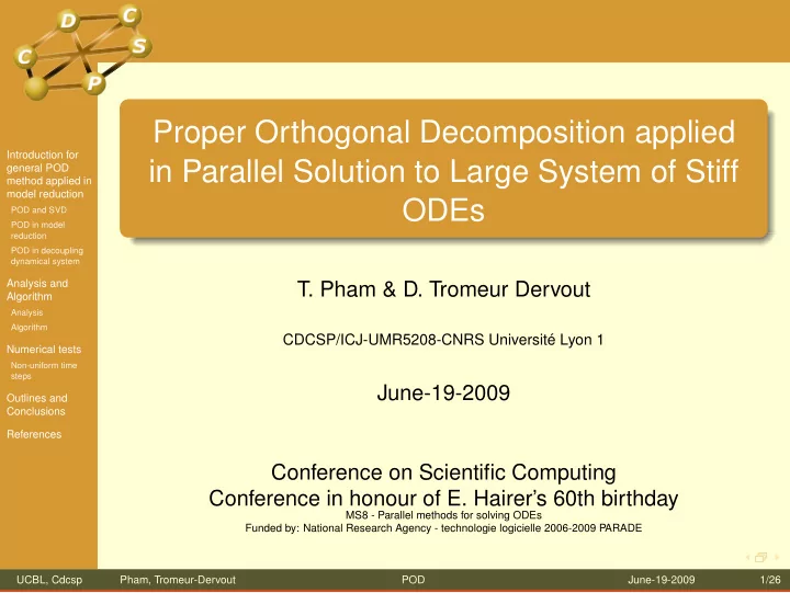 proper orthogonal decomposition applied