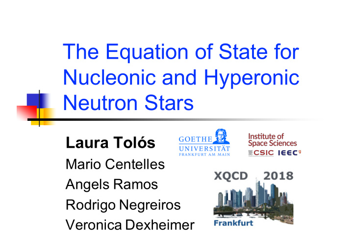 the equation of state for nucleonic and hyperonic neutron