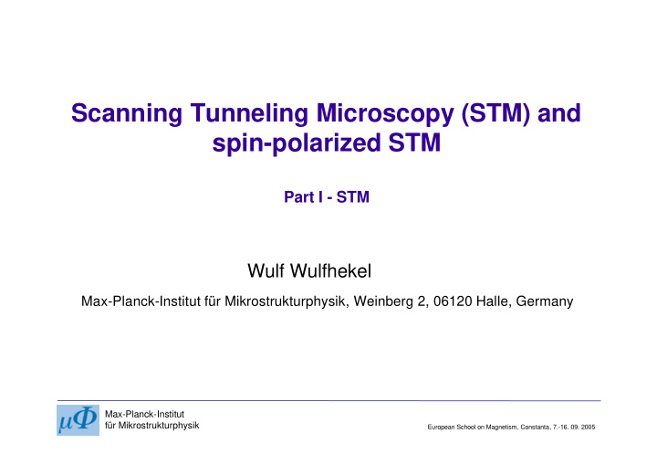 scanning tunneling microscopy stm and spin polarized stm