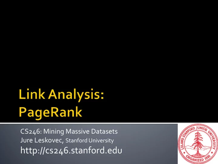 http cs246 stanford edu web pages are not equally