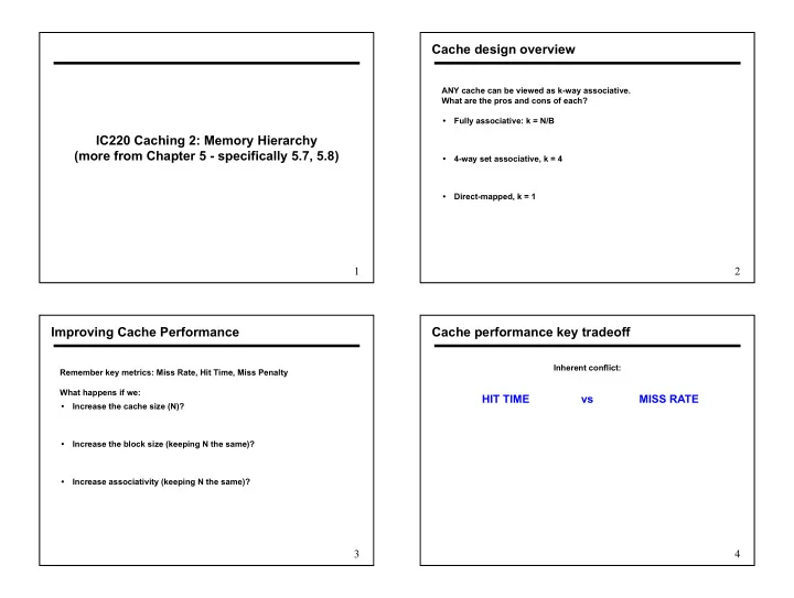 cache design overview