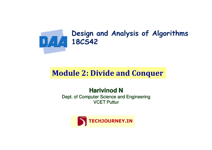 module 2 divide and conquer module 2 divide and conquer