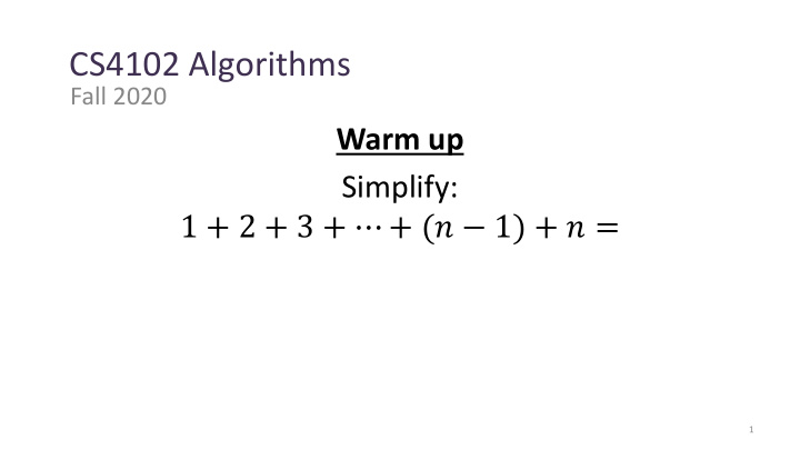 cs4102 algorithms