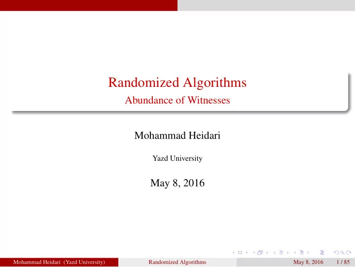 randomized algorithms