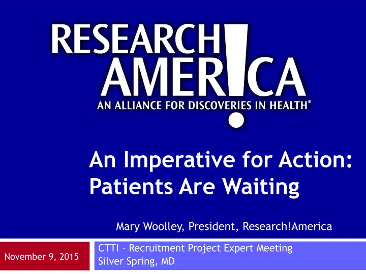 an imperative for action