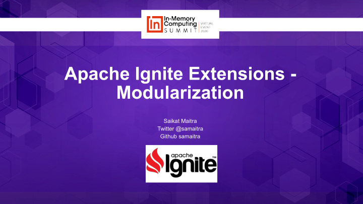 apache ignite extensions modularization