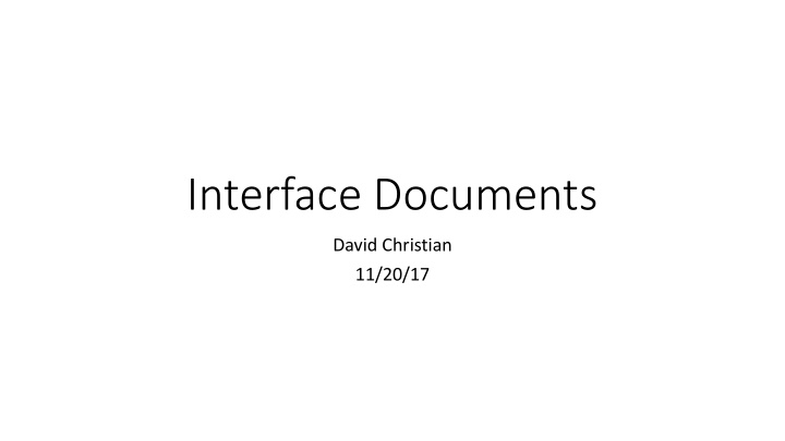 interface documents
