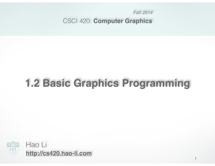 1 2 basic graphics programming