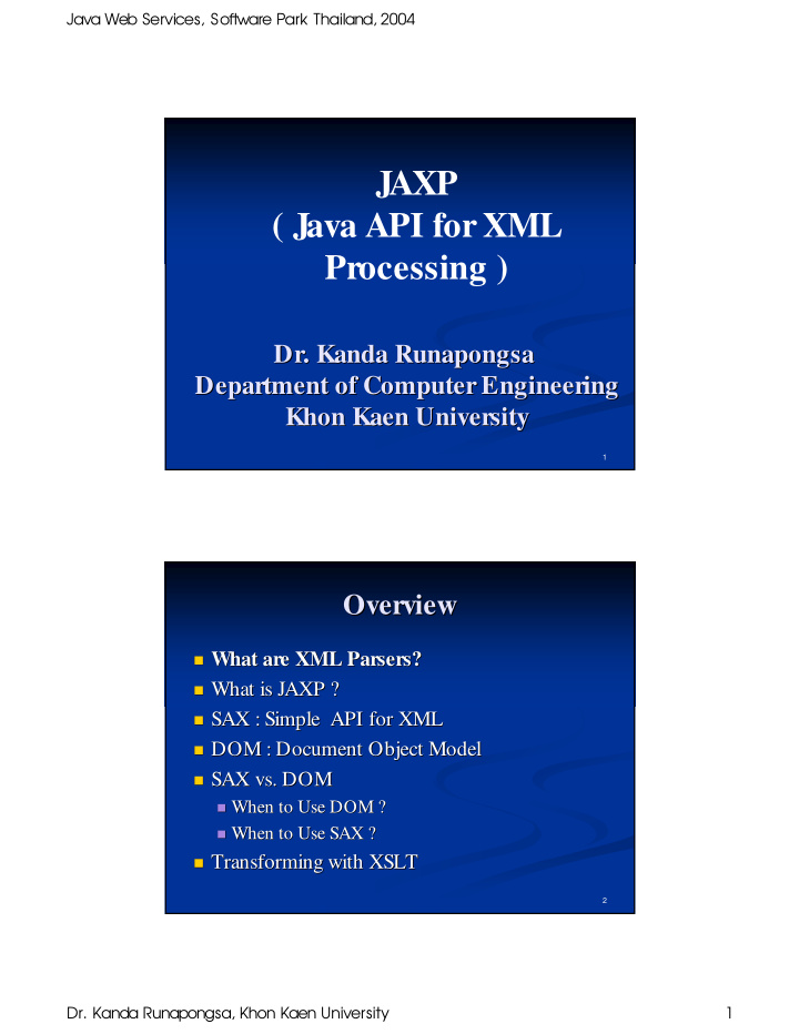 jaxp java api for xml processing