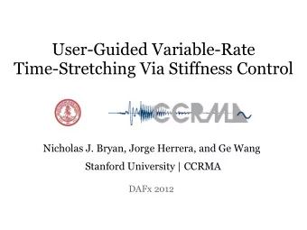 User-Guided Variable-Rate Time-Stretching Via Stiffness Control  Nicholas J. Bryan, Jorge Herrera,