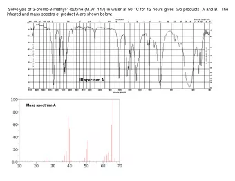 Solvolysis of 3-bromo-3-methyl-1-butyne (M.W. 147) in water at 50  C for 12 hours gives two