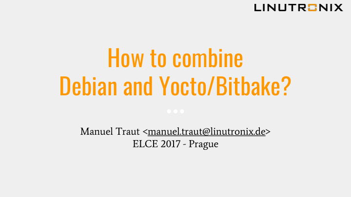 how to combine debian and yocto bitbake