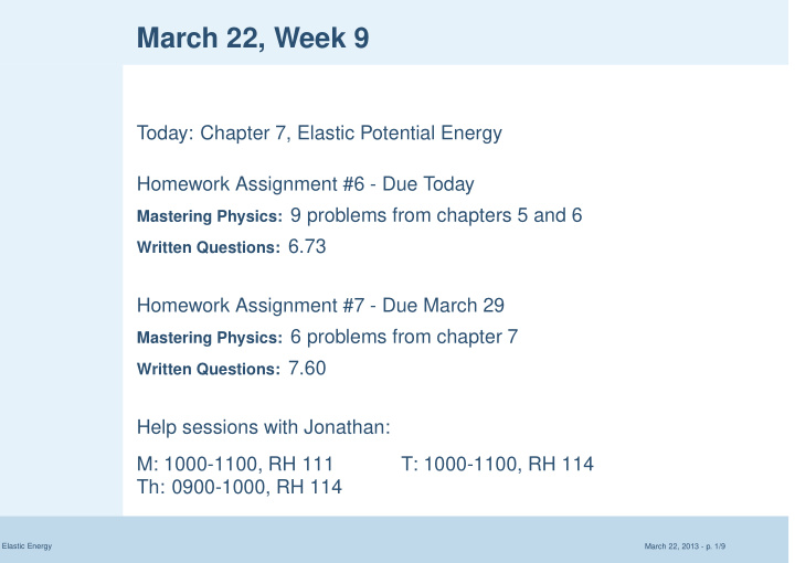 march 22 week 9