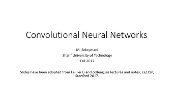 Convolutional Neural Networks  M. Soleymani  Sharif University of Technology  Fall 2017  Slides