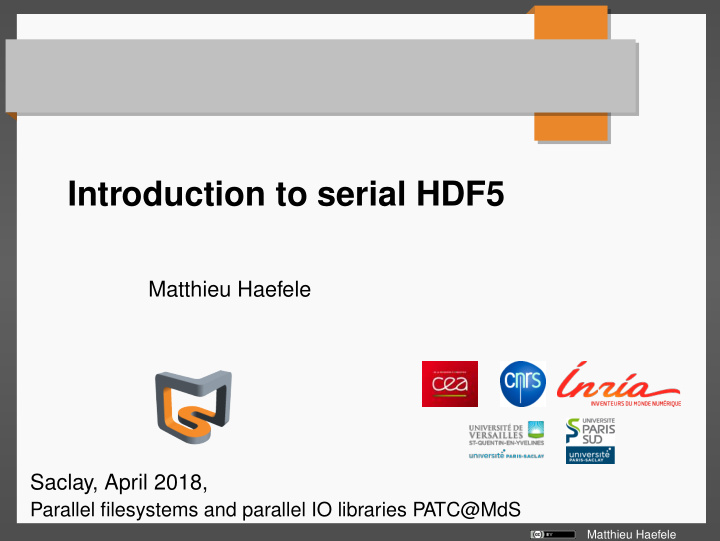 introduction to serial hdf5