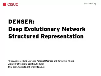 DENSER:  Deep Evolutionary Network  Structured Representation  Filipe Assuno, Nuno Loureno,