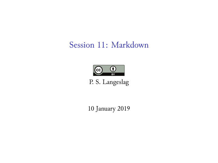 session 11 markdown
