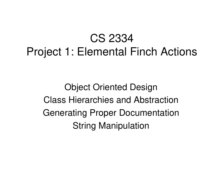 cs 2334 project 1 elemental finch actions