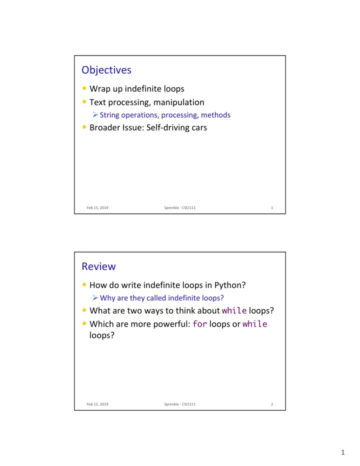 objectives
