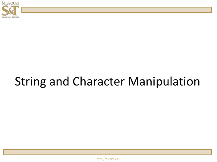 string and character manipulation