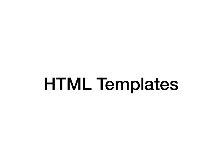 html templates the problem