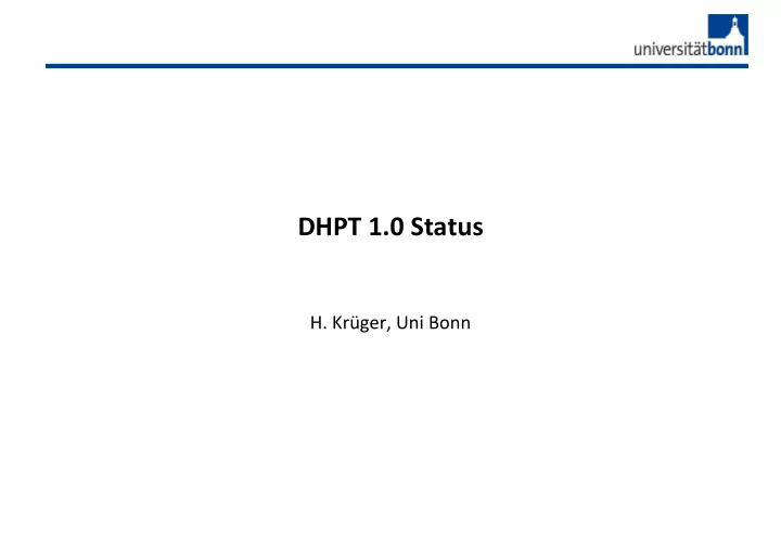 dhpt 1 0 status