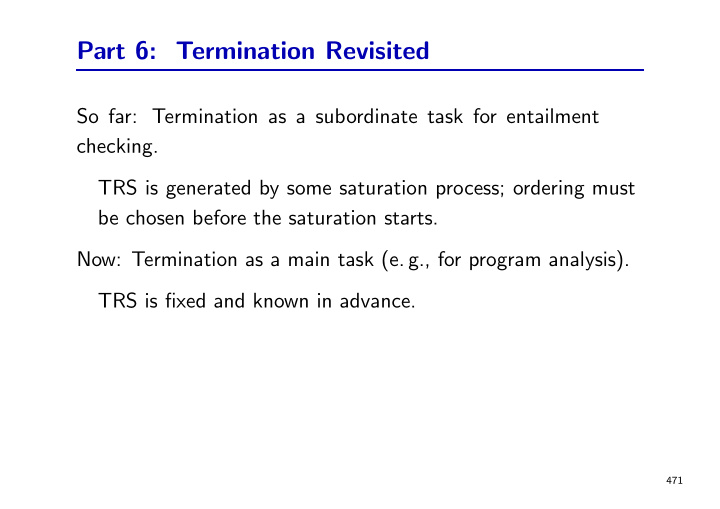 part 6 termination revisited